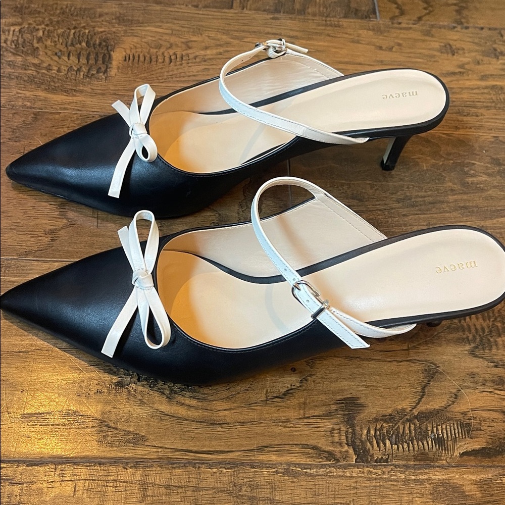Maeve Bow Kitten-Heel Mules Black - Picture 5 of 6